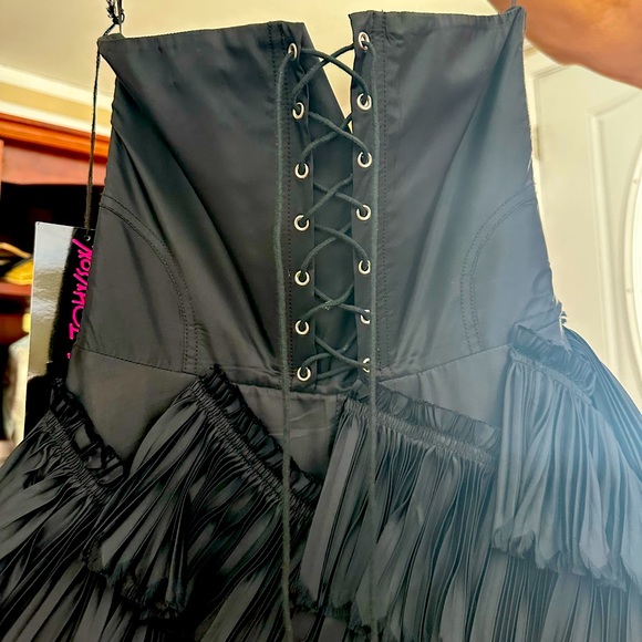 Betsey Johnson - Black Strapless Corset Cocktail Dress sz 6 - Picture 4 of 14